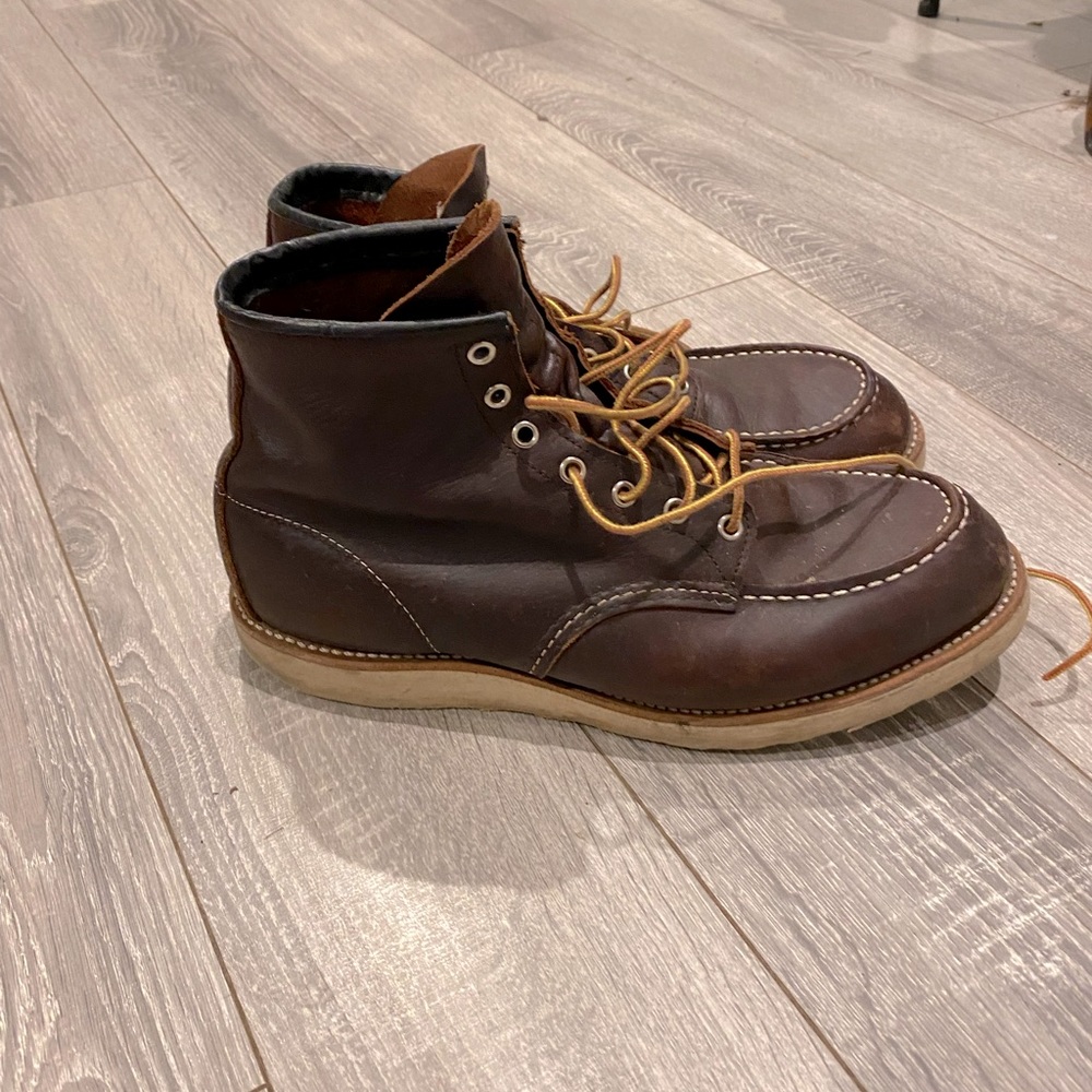 Red Wing moc toe boots—Brair Oil Slick (M-12D)